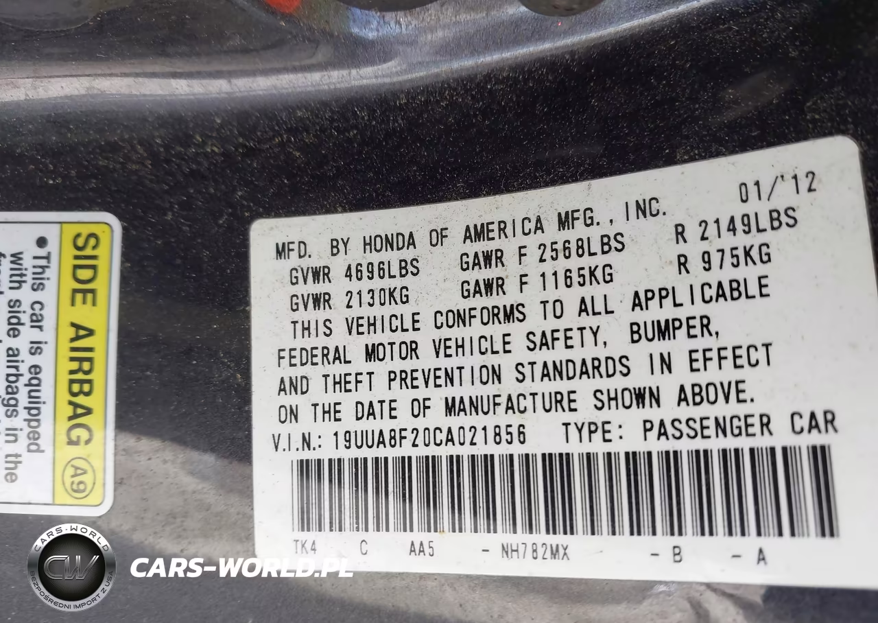 2012 Acura Tl 3.5 VIN:19UUA8F20CA021856 - 9