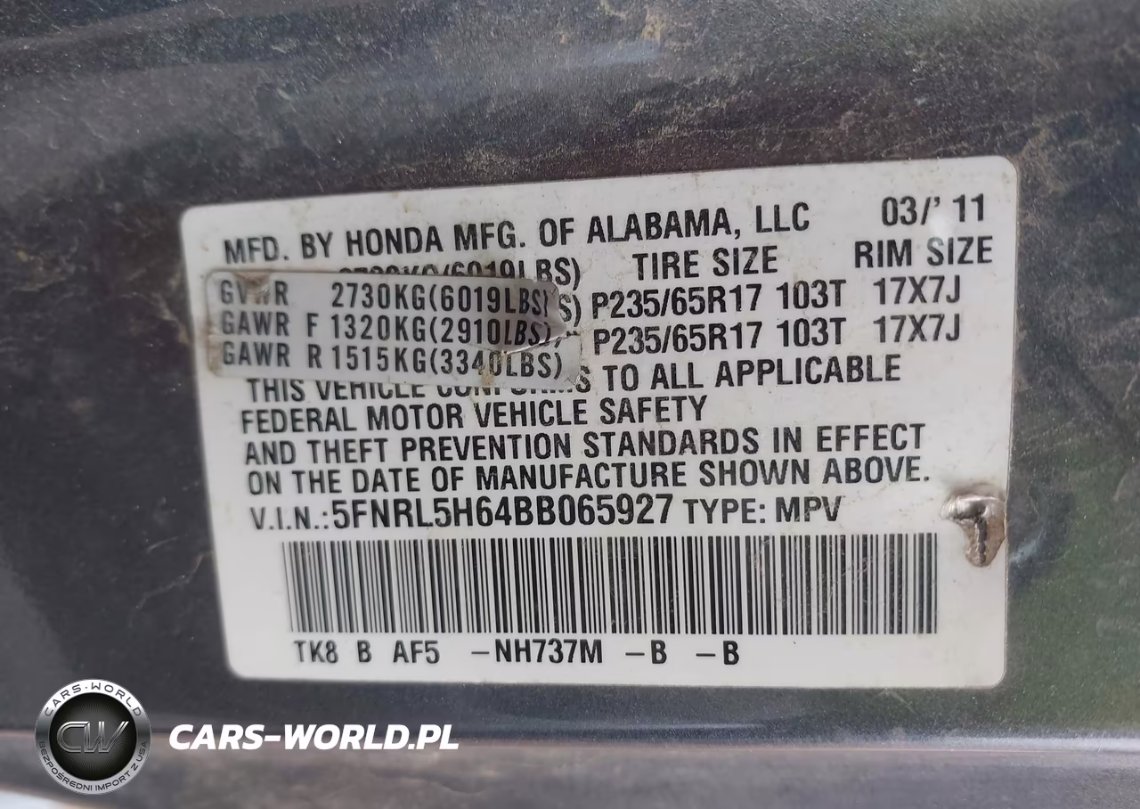 2011 Honda Odyssey Ex-L VIN:5FNRL5H64BB065927 - 9