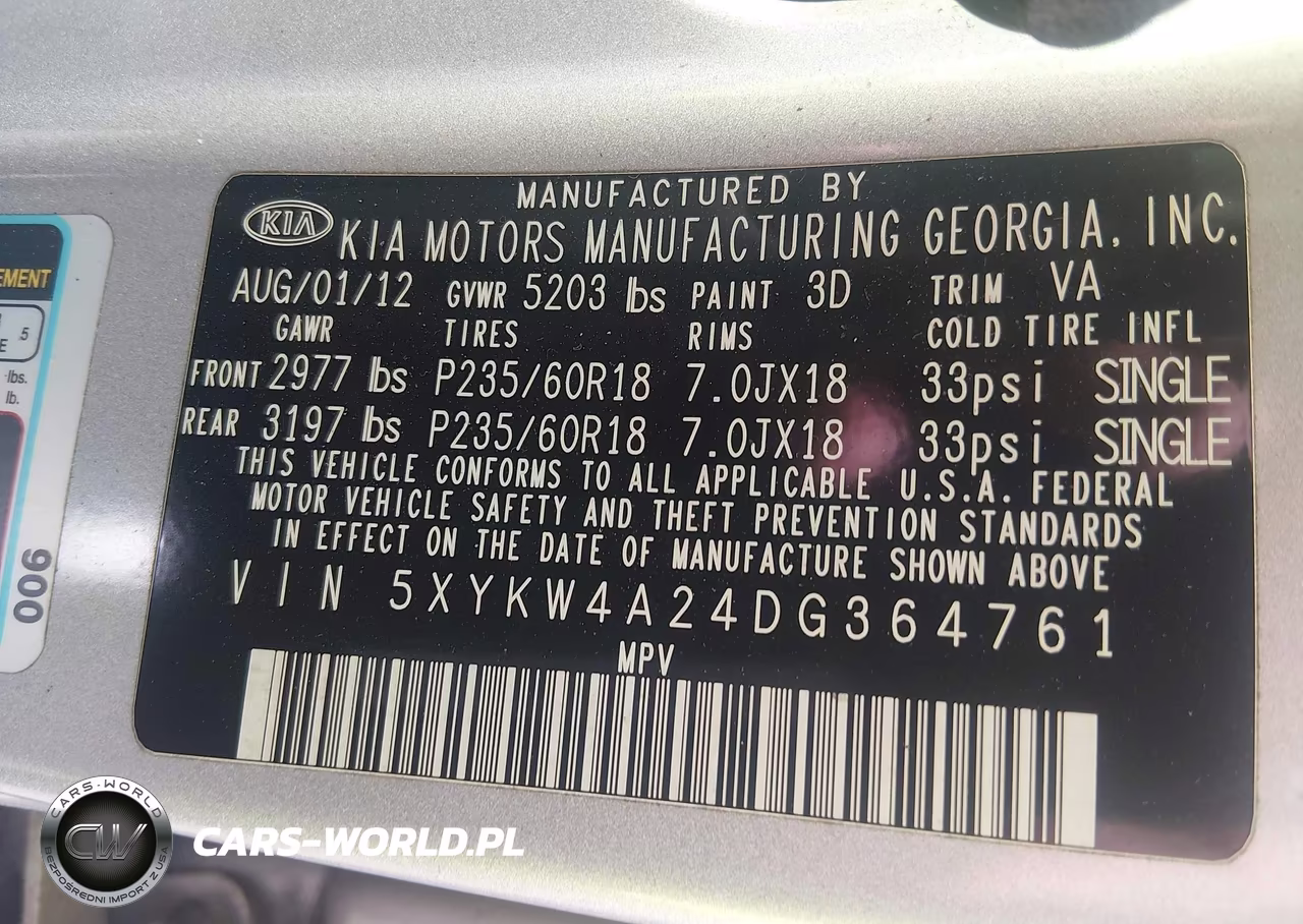 2013 Kia Sorento Sx VIN:5XYKW4A24DG364761 - 9