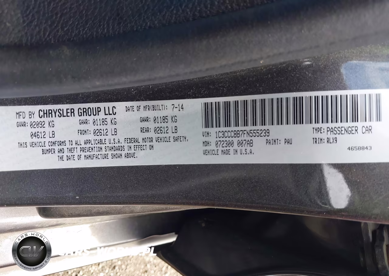 2015 Chrysler 200 S VIN:1C3CCCBB7FN555239 - 9