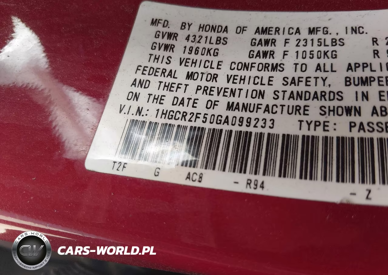 2016 Honda Accord Sport VIN:1HGCR2F50GA099233 - 9