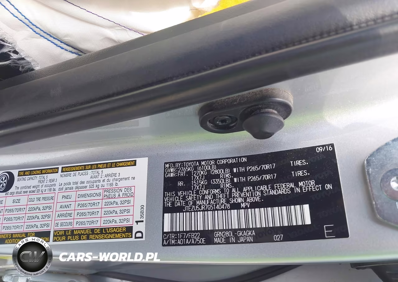 2016 Toyota 4Runner Sr5 VIN:JTEZU5JR7G5140478 - 9