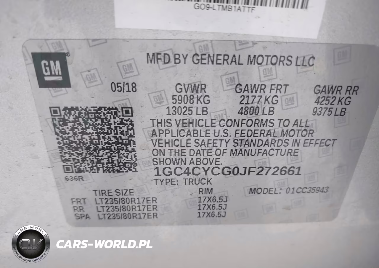 2018 Chevrolet Silverado 3500Hd Wt VIN:1GC4CYCG0JF272661 - 9