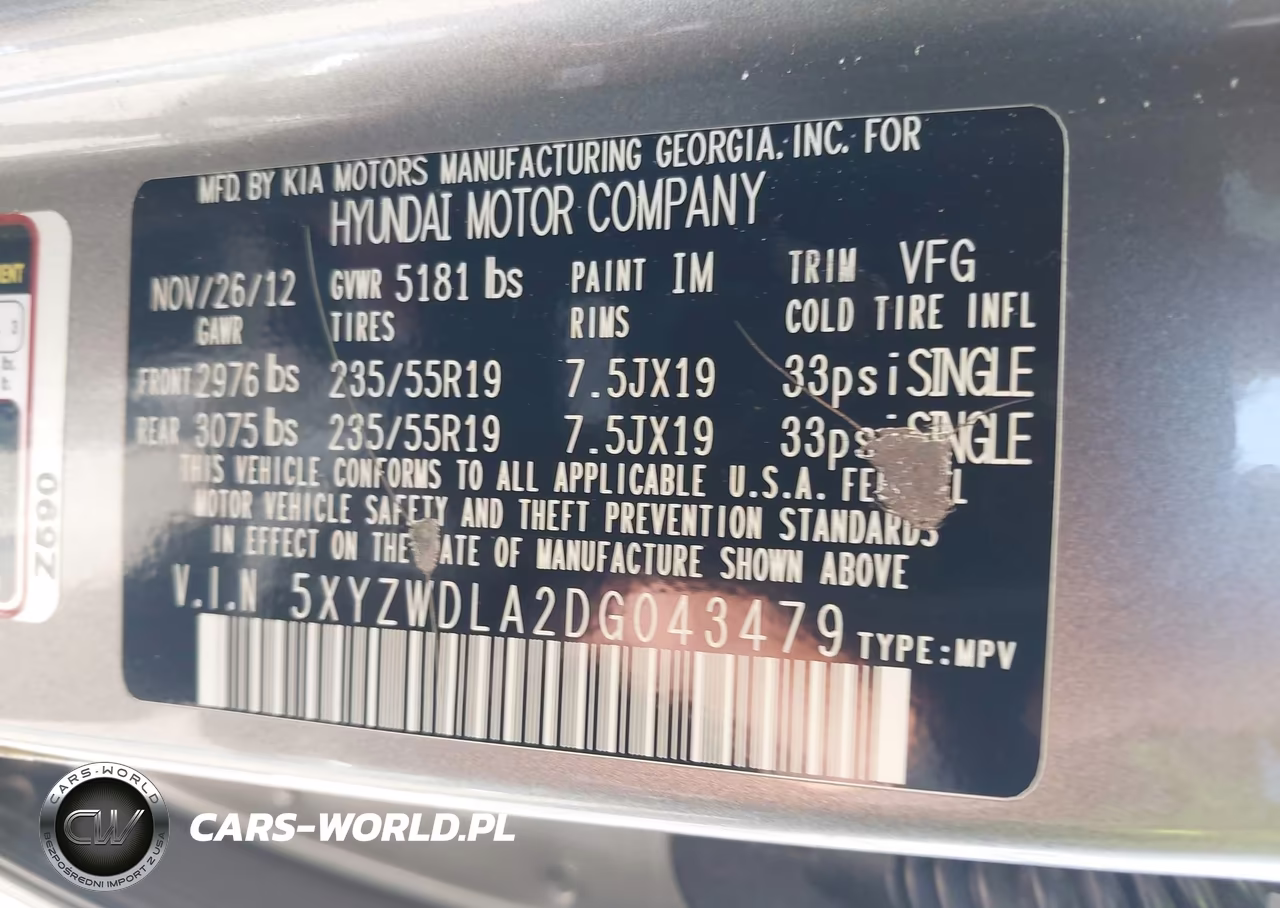2013 Hyundai Santa Fe Sport 2.0T VIN:5XYZWDLA2DG043479 - 9