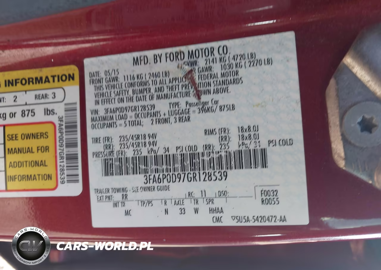 2016 Ford Fusion Titanium VIN:3FA6P0D97GR128539 - 9