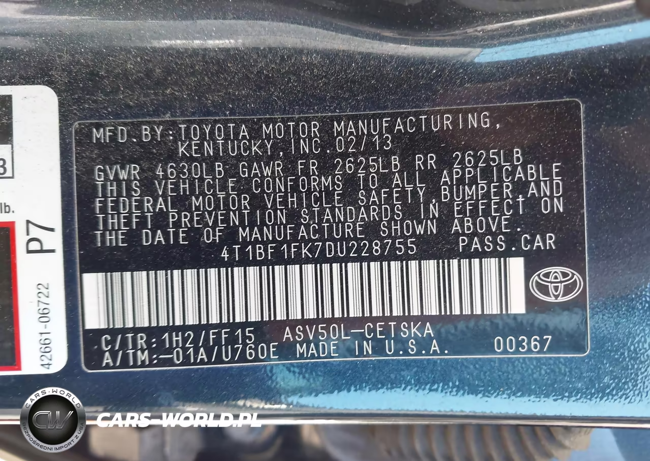 2013 Toyota Camry Se VIN:4T1BF1FK7DU228755 - 9