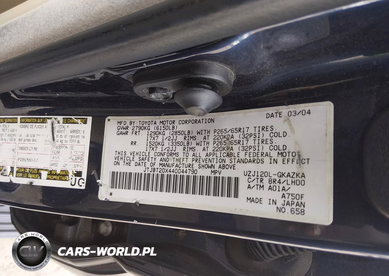 2004 Lexus Gx 470 VIN:JTJBT20X440044790 - 9