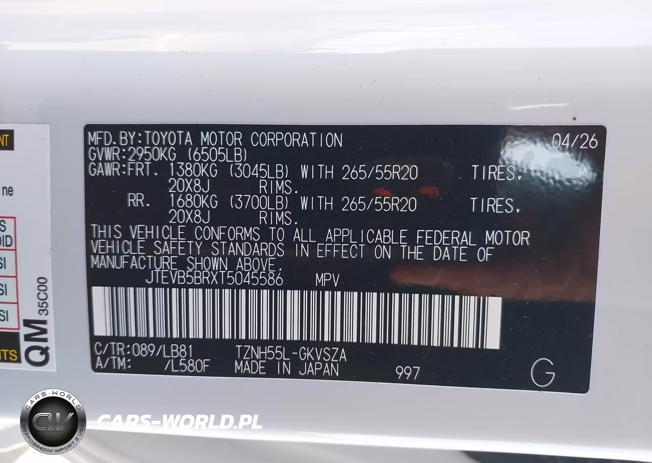 2026 Toyota 4Runner Limited-Platinum-Trd Pro-Trailhunter-Trd Off Road-Trd Off Road Premium VIN:JTEVB5BRXT5045586 - 9