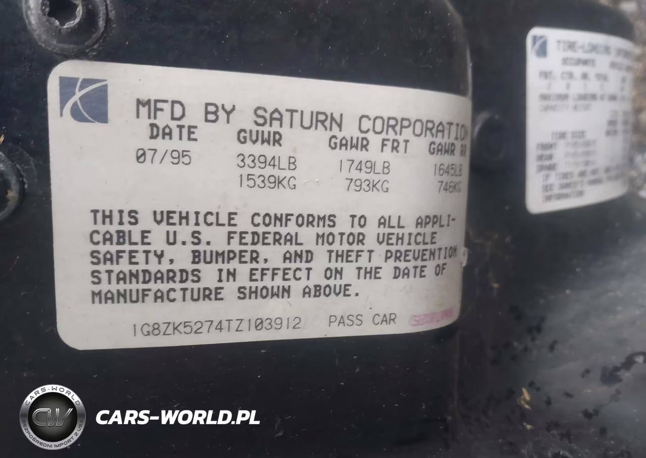 1996 Saturn Sl2 VIN:1G8ZK5274TZ103912 - 9