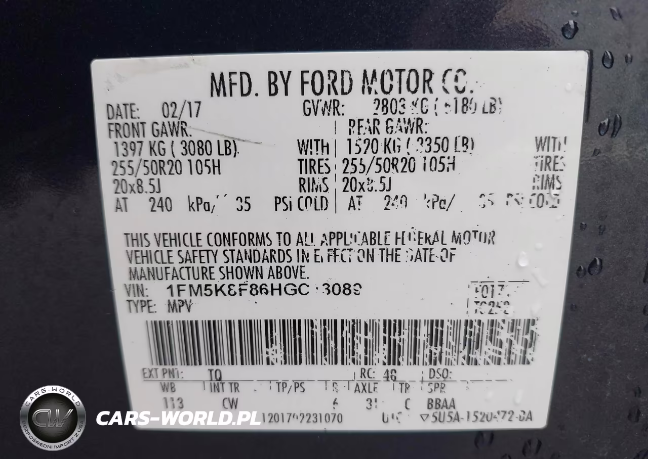 2017 Ford Explorer Limited VIN:1FM5K8F86HGC13089 - 9