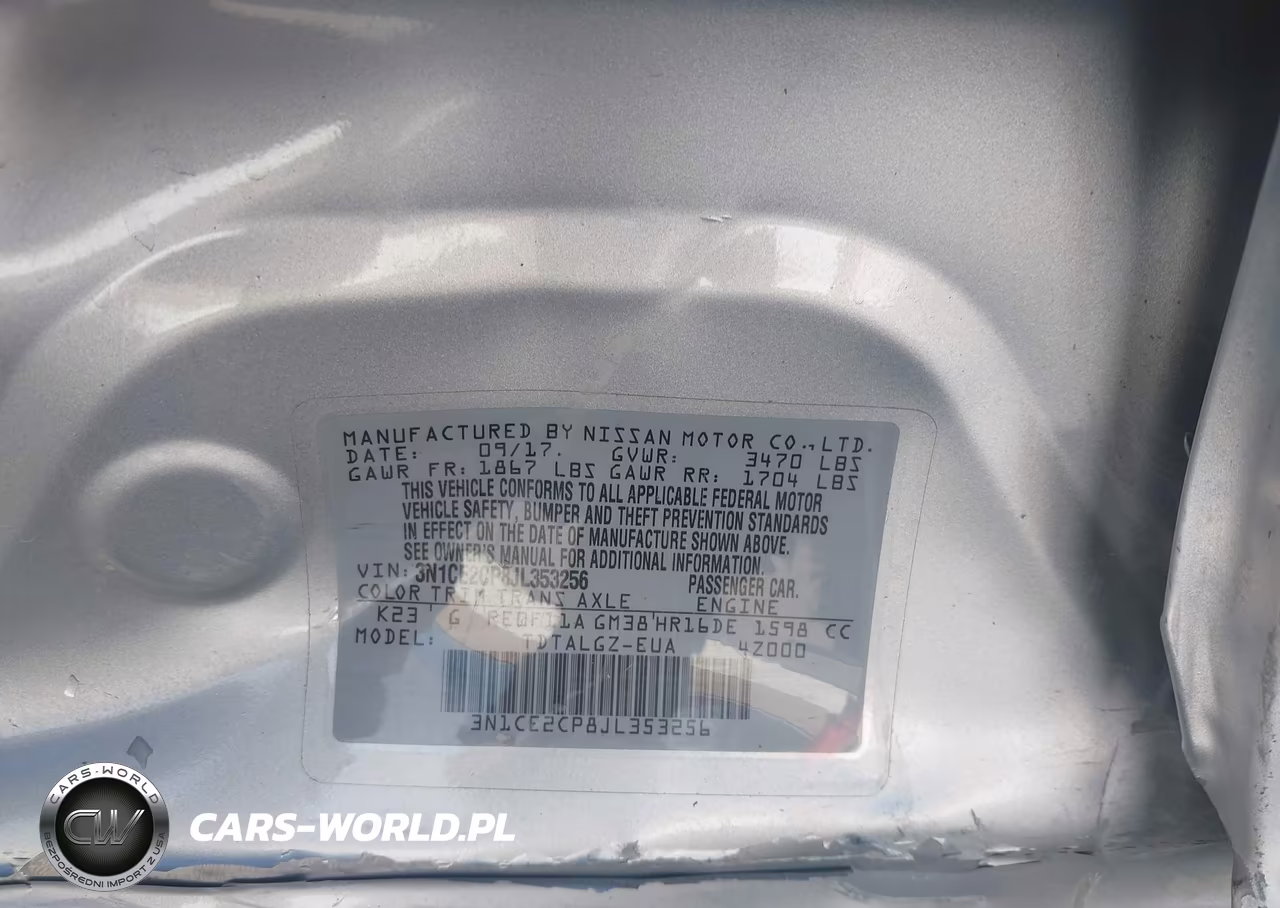 2018 Nissan Versa Note Sr VIN:3N1CE2CP8JL353256 - 9