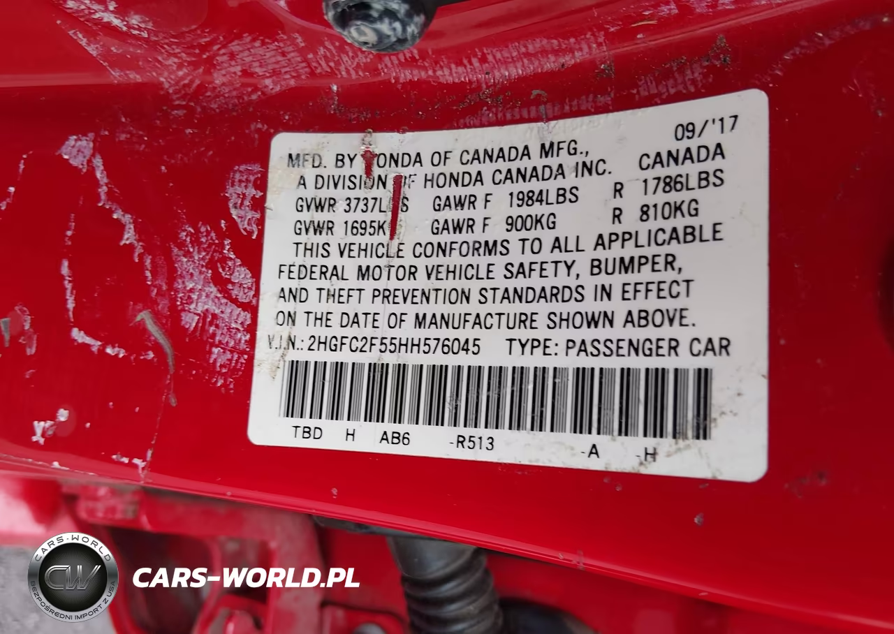 2017 Honda Civic Lx VIN:2HGFC2F55HH576045 - 9