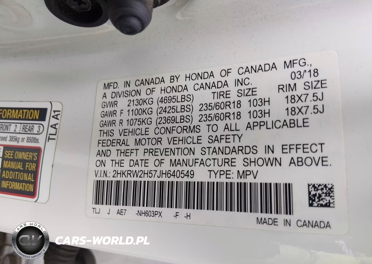 2018 Honda Cr-V Ex VIN:2HKRW2H57JH640549 - 9