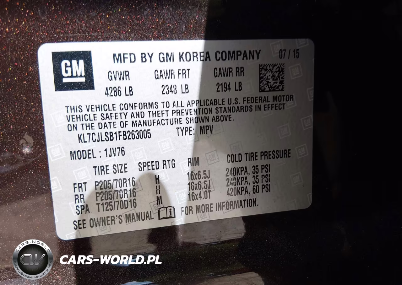 2015 Chevrolet Trax Lt VIN:KL7CJLSB1FB263005 - 9