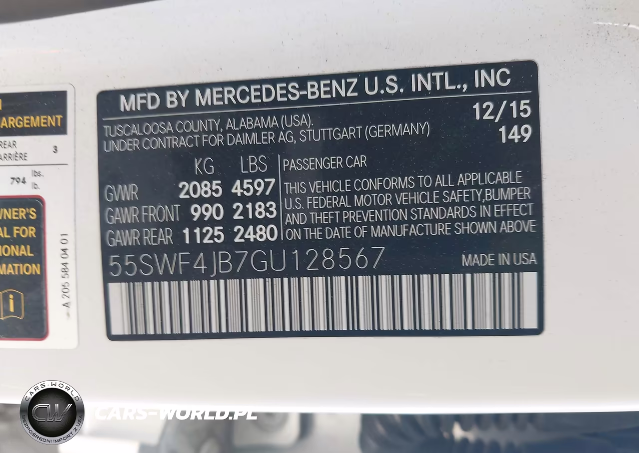 2016 Mercedes-Benz C 300 Sport VIN:55SWF4JB7GU128567 - 9