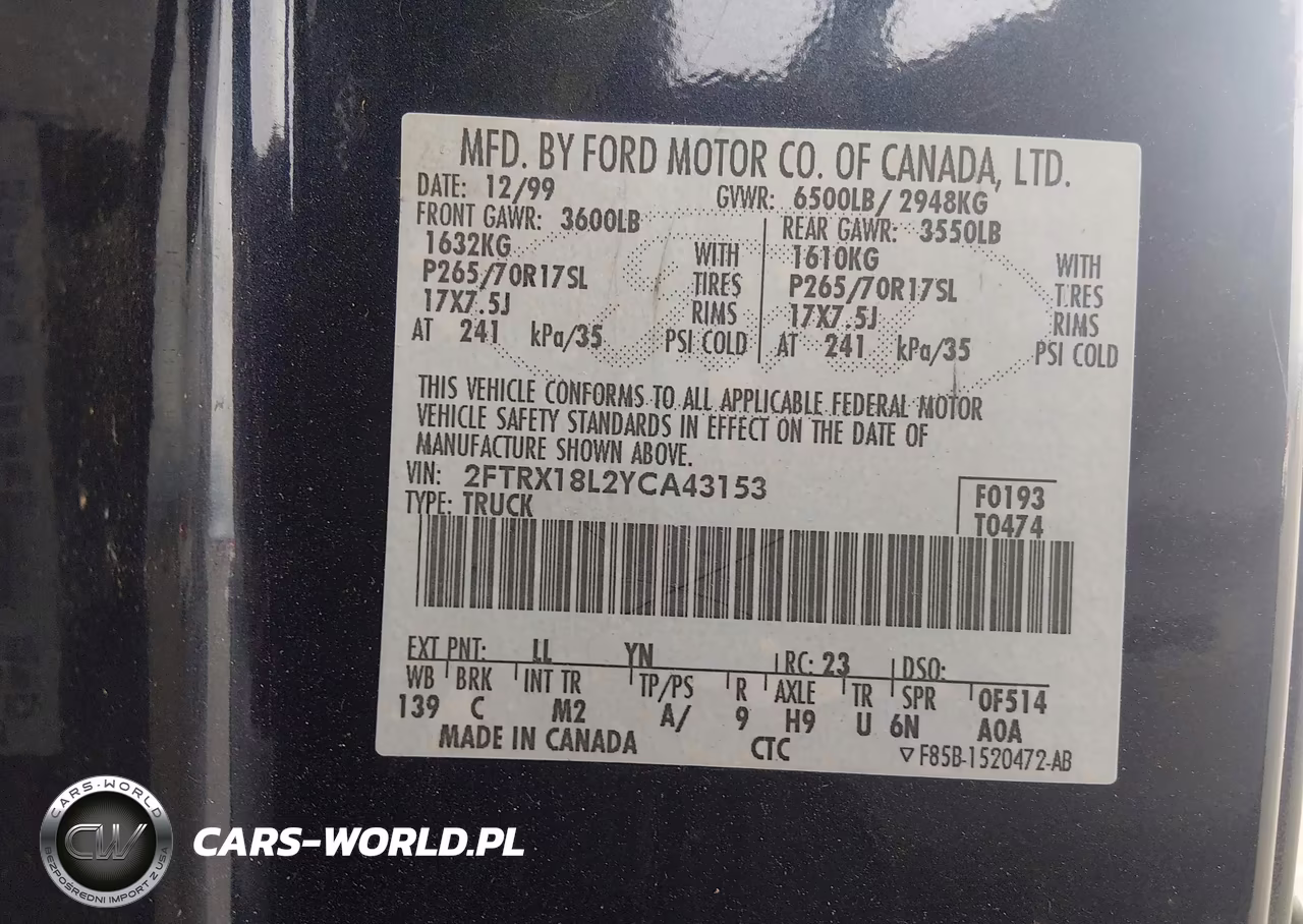 2000 Ford F-150 Lariat-Work Series-Xl-Xlt VIN:2FTRX18L2YCA43153 - 9