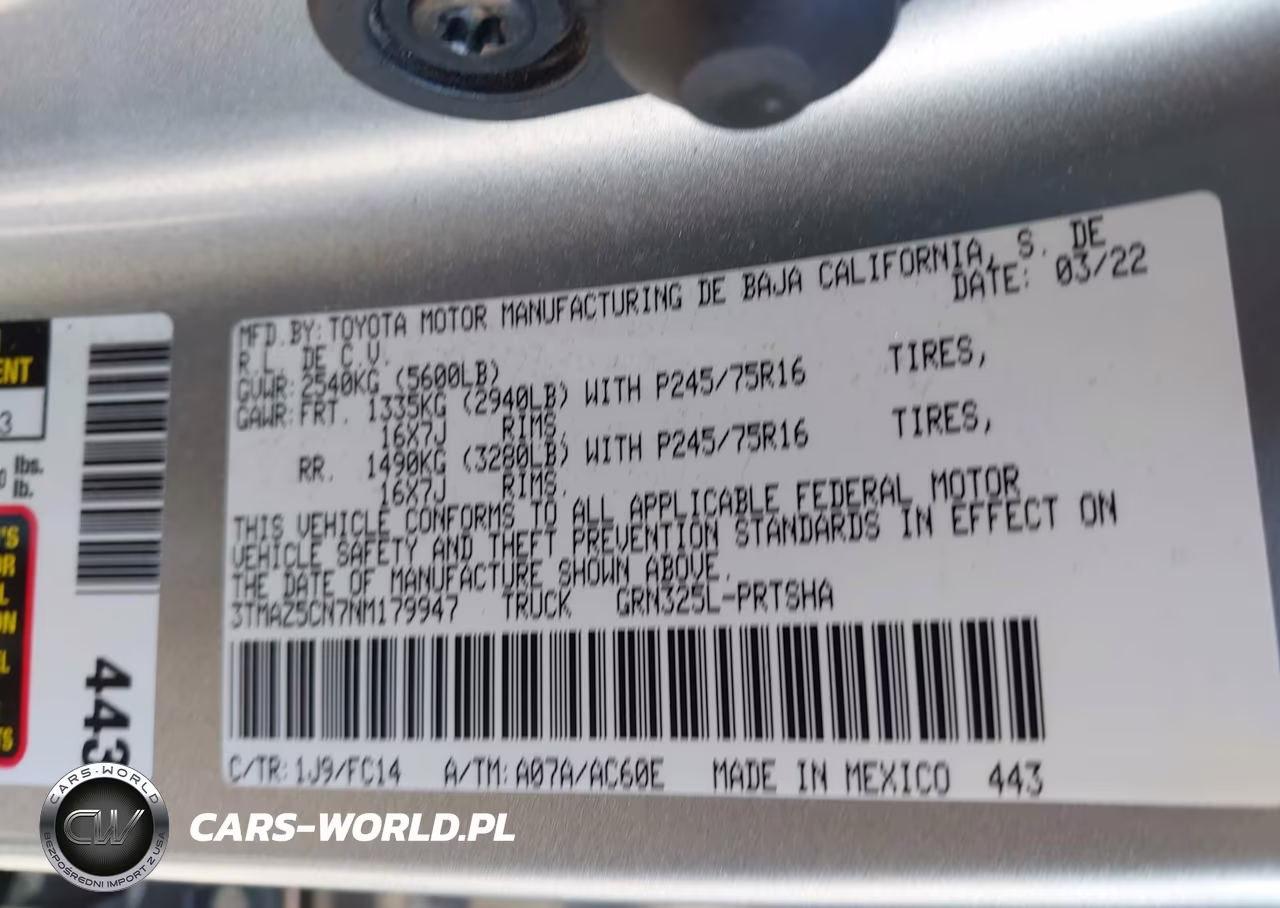 2022 Toyota Tacoma Sr5 V6 VIN:3TMAZ5CN7NM179947 - 9