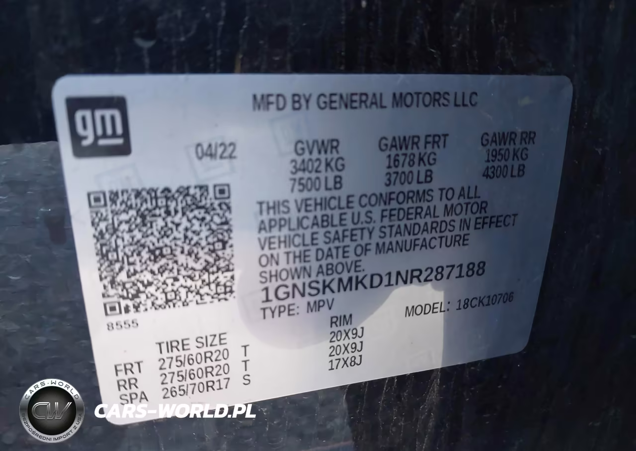 2022 Chevrolet Tahoe 4Wd Ls VIN:1GNSKMKD1NR287188 - 9