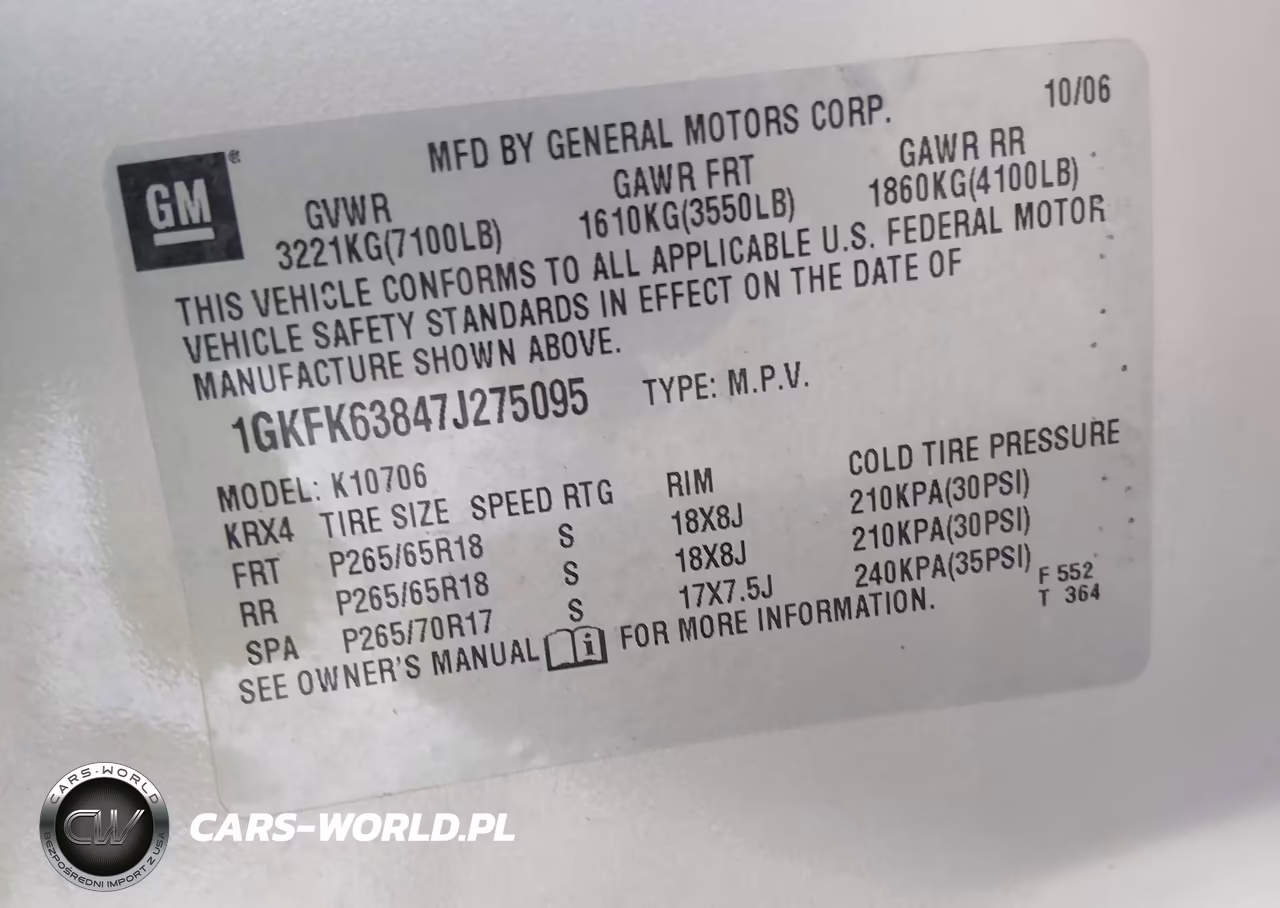 2007 GMC Yukon Denali VIN:1GKFK63847J275095 - 9