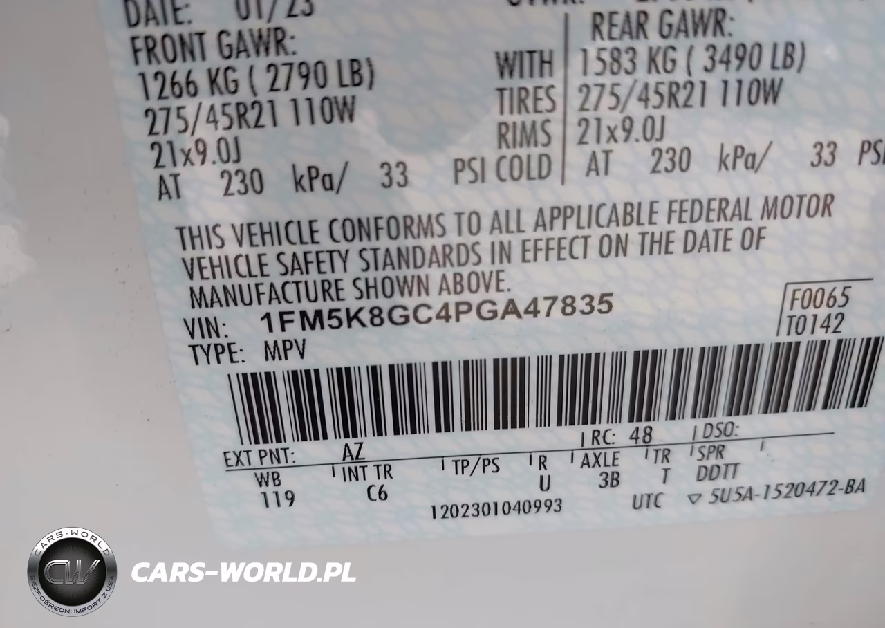 2023 Ford Explorer St VIN:1FM5K8GC4PGA47835 - 9