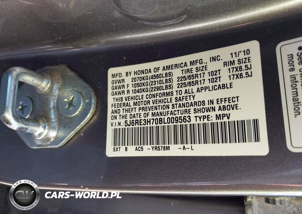 2011 Honda Cr-V Ex-L VIN:5J6RE3H70BL009563 - 9