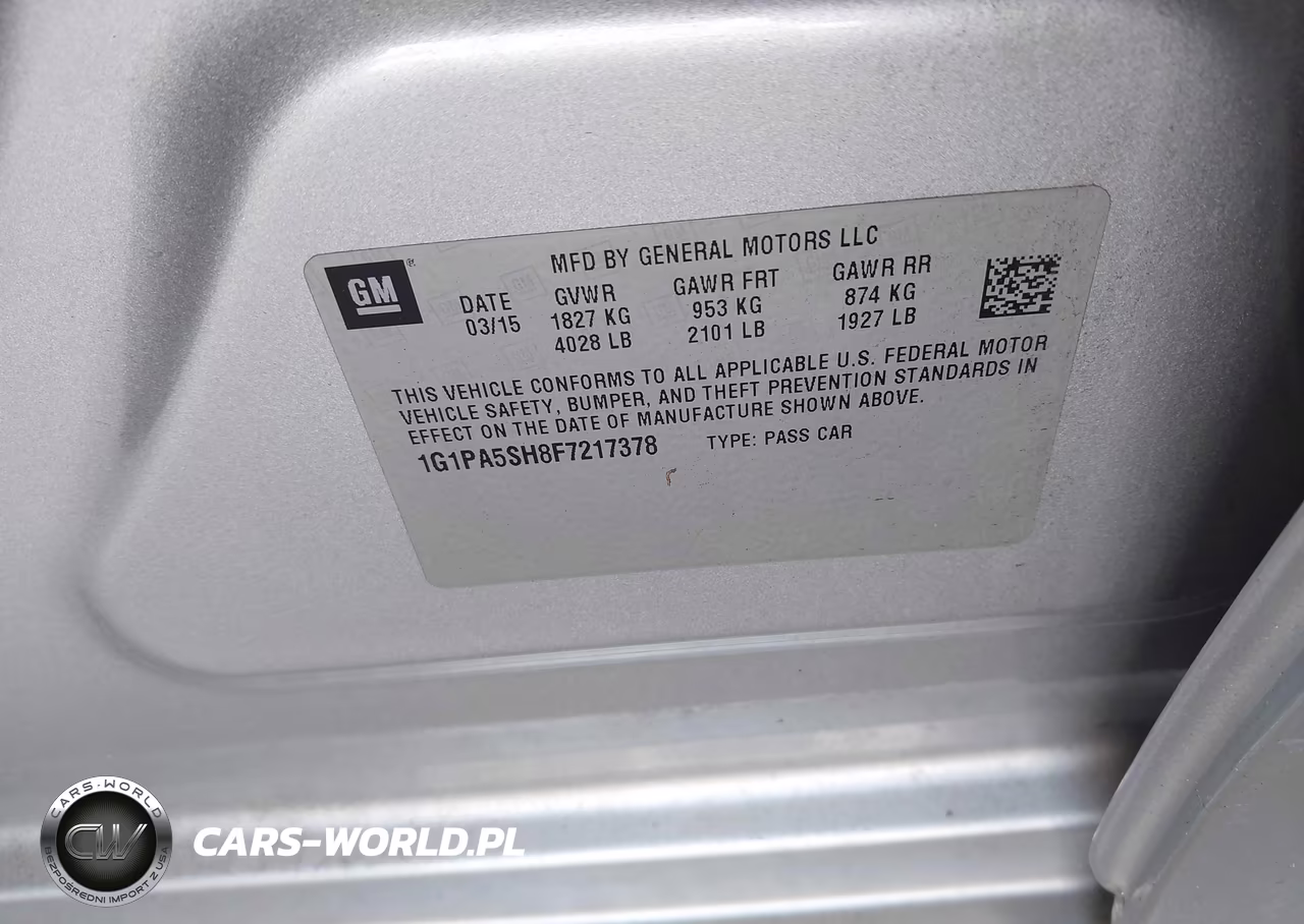 2015 Chevrolet Cruze Ls Auto VIN:1G1PA5SH8F7217378 - 9