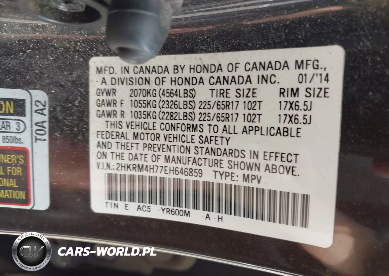 2014 Honda Cr-V Ex-L VIN:2HKRM4H77EH646859 - 9