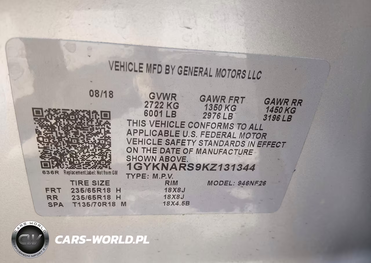 2019 Cadillac Xt5 Standard VIN:1GYKNARS9KZ131344 - 9