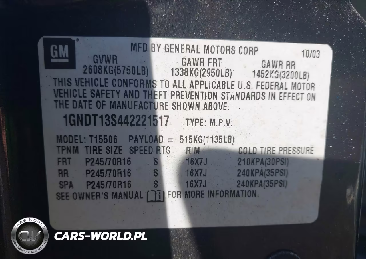 2004 Chevrolet Trailblazer Ls VIN:1GNDT13S442221517 - 9