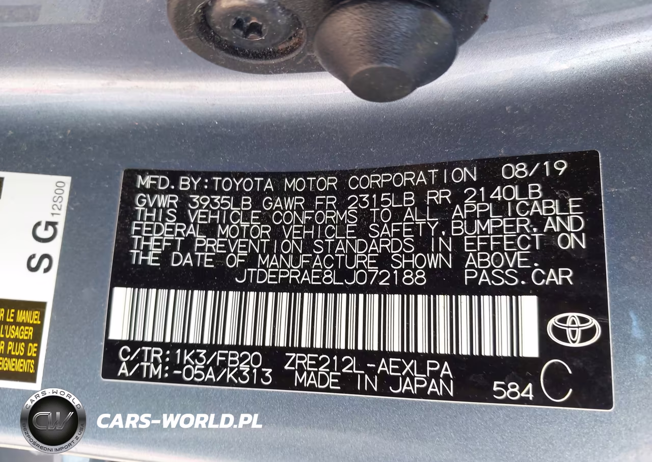 2020 Toyota Corolla Le VIN:JTDEPRAE8LJ072188 - 9