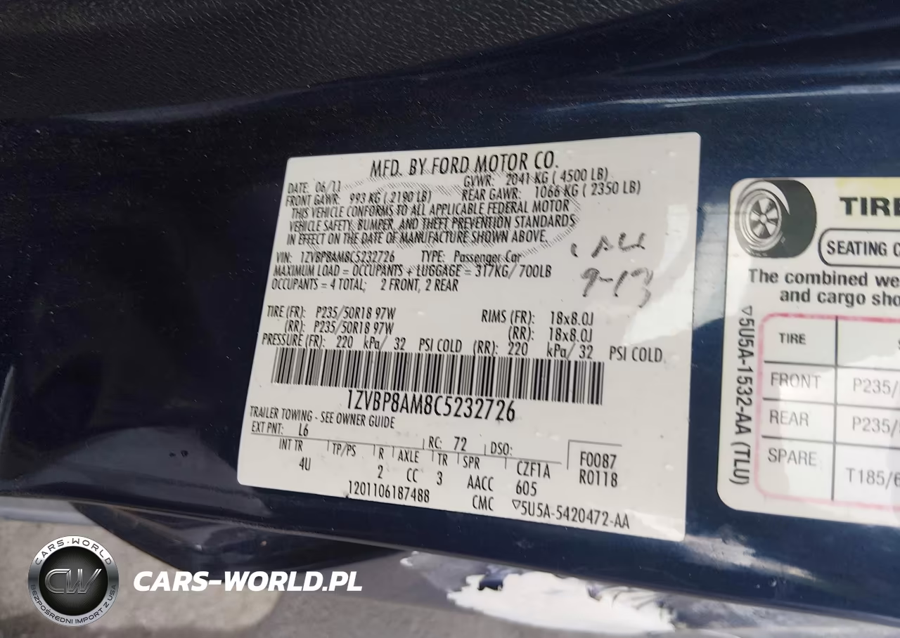 2012 Ford Mustang V6 Premium VIN:1ZVBP8AM8C5232726 - 9