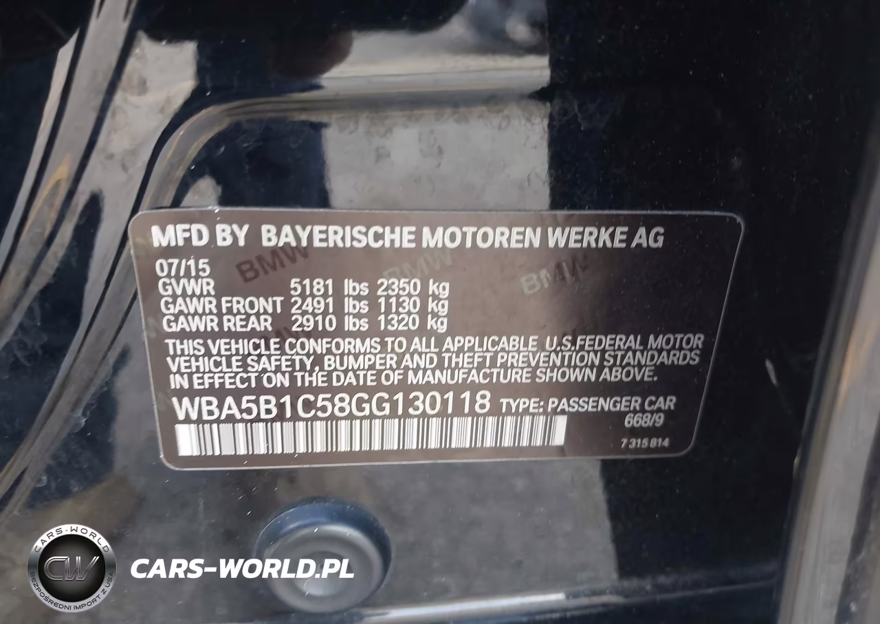 2016 BMW 535I VIN:WBA5B1C58GG130118 - 9