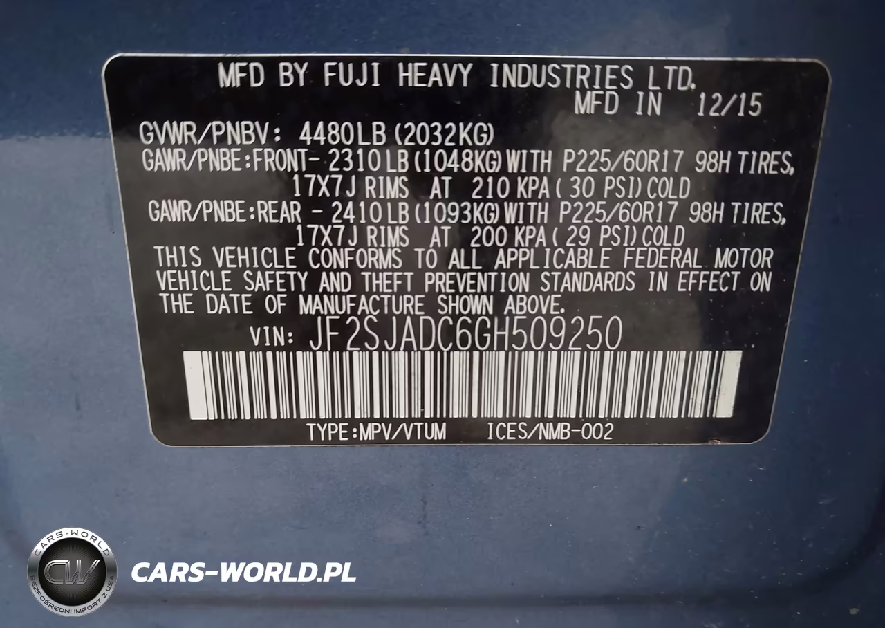2016 Subaru Forester 2.5I Premium VIN:JF2SJADC6GH509250 - 9
