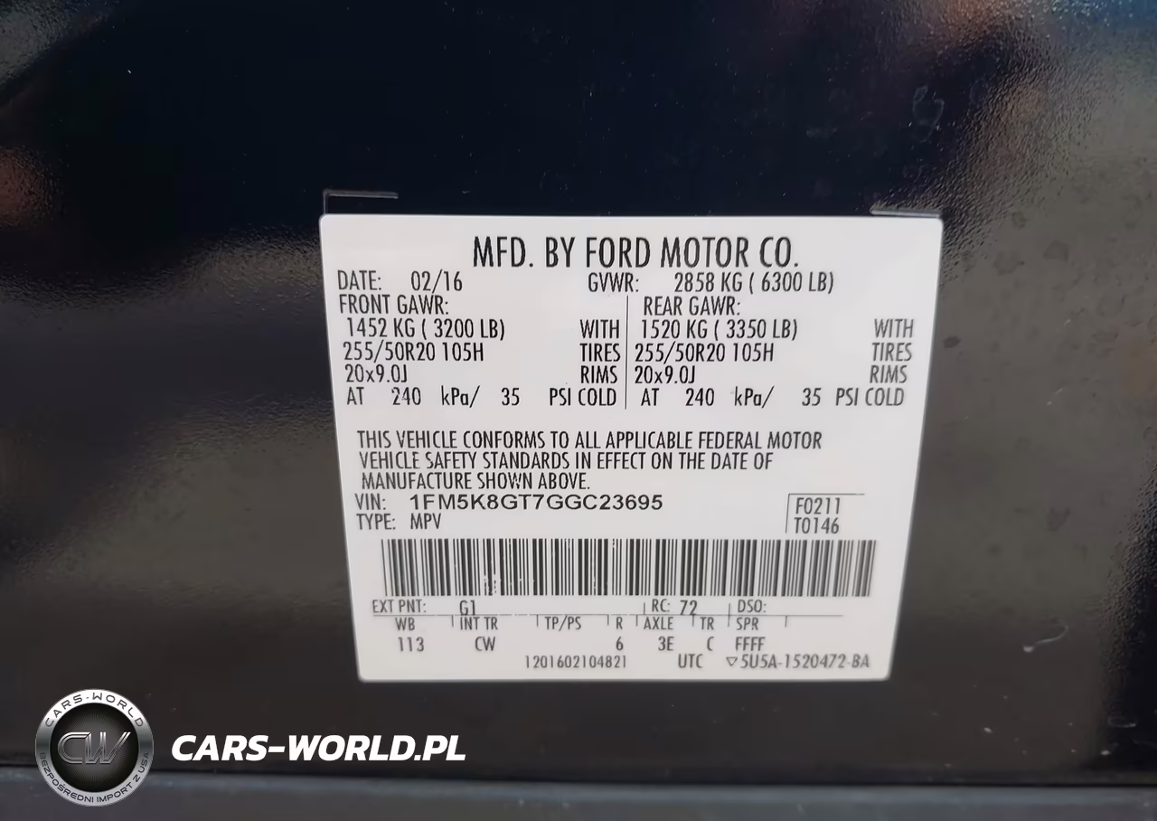 2016 Ford Explorer Sport VIN:1FM5K8GT7GGC23695 - 9
