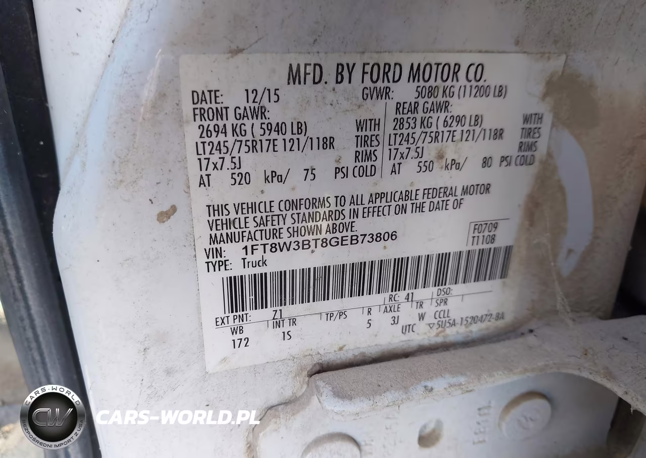 2016 Ford F-350 Xl VIN:1FT8W3BT8GEB73806 - 9