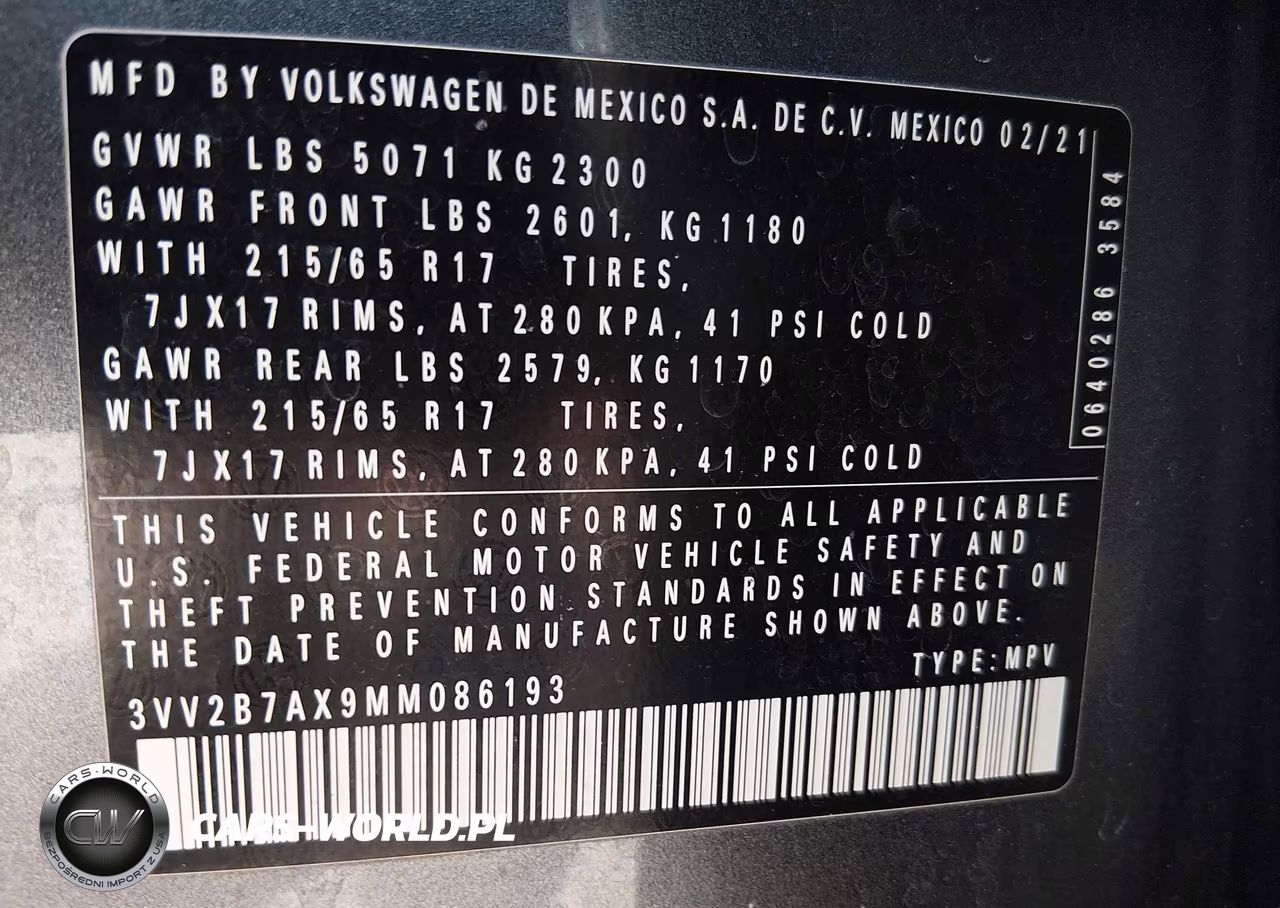 2021 Volkswagen Tiguan 2.0T Se-2.0T Se R-Line Black-2.0T Sel VIN:3VV2B7AX9MM086193 - 9