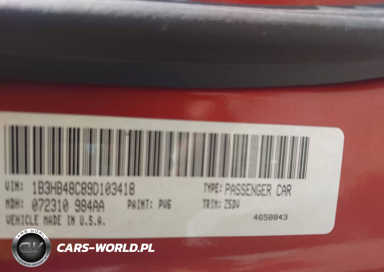 2009 Dodge Caliber Sxt VIN:1B3HB48C89D103418 - 9