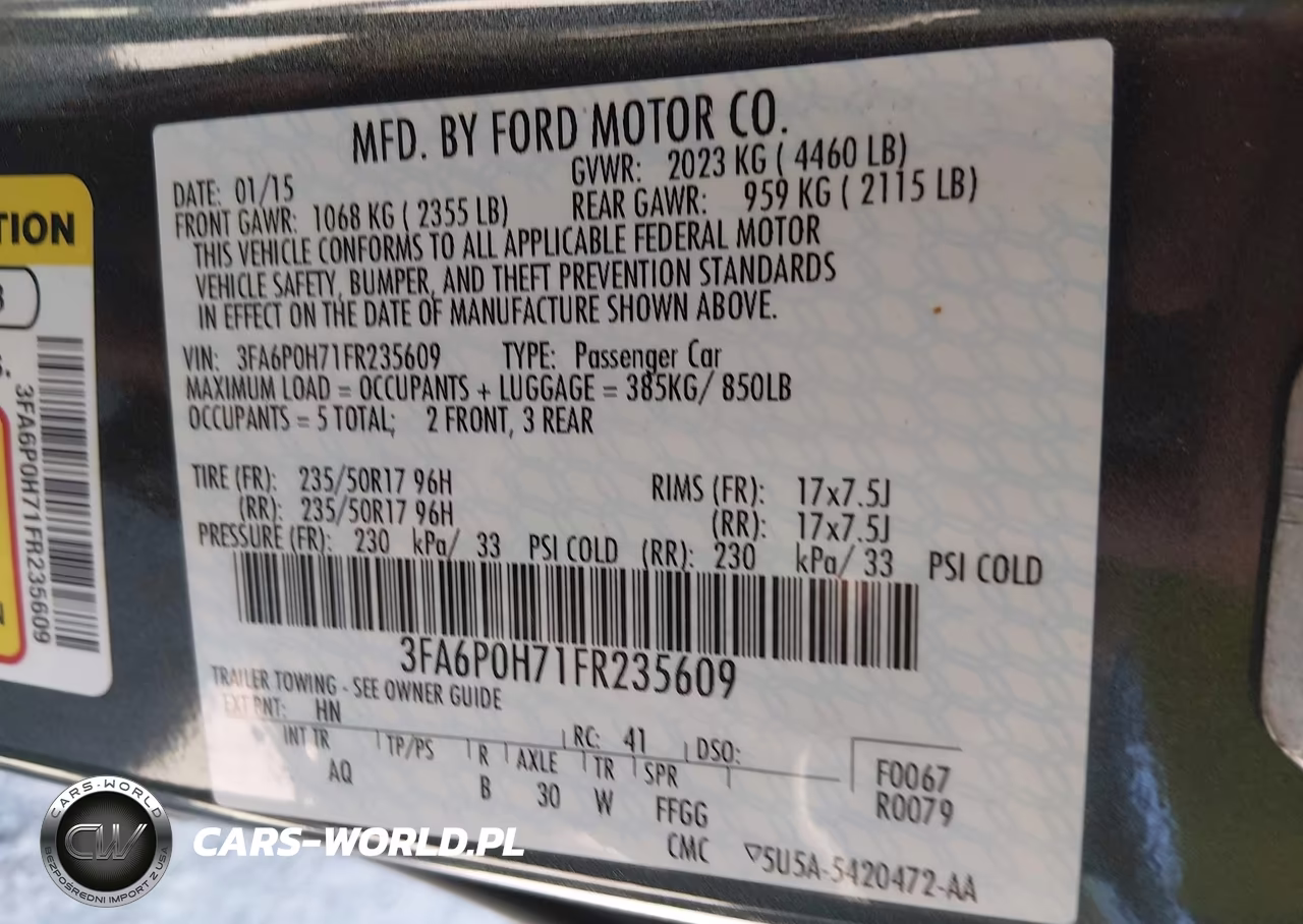 2015 Ford Fusion Se VIN:3FA6P0H71FR235609 - 9