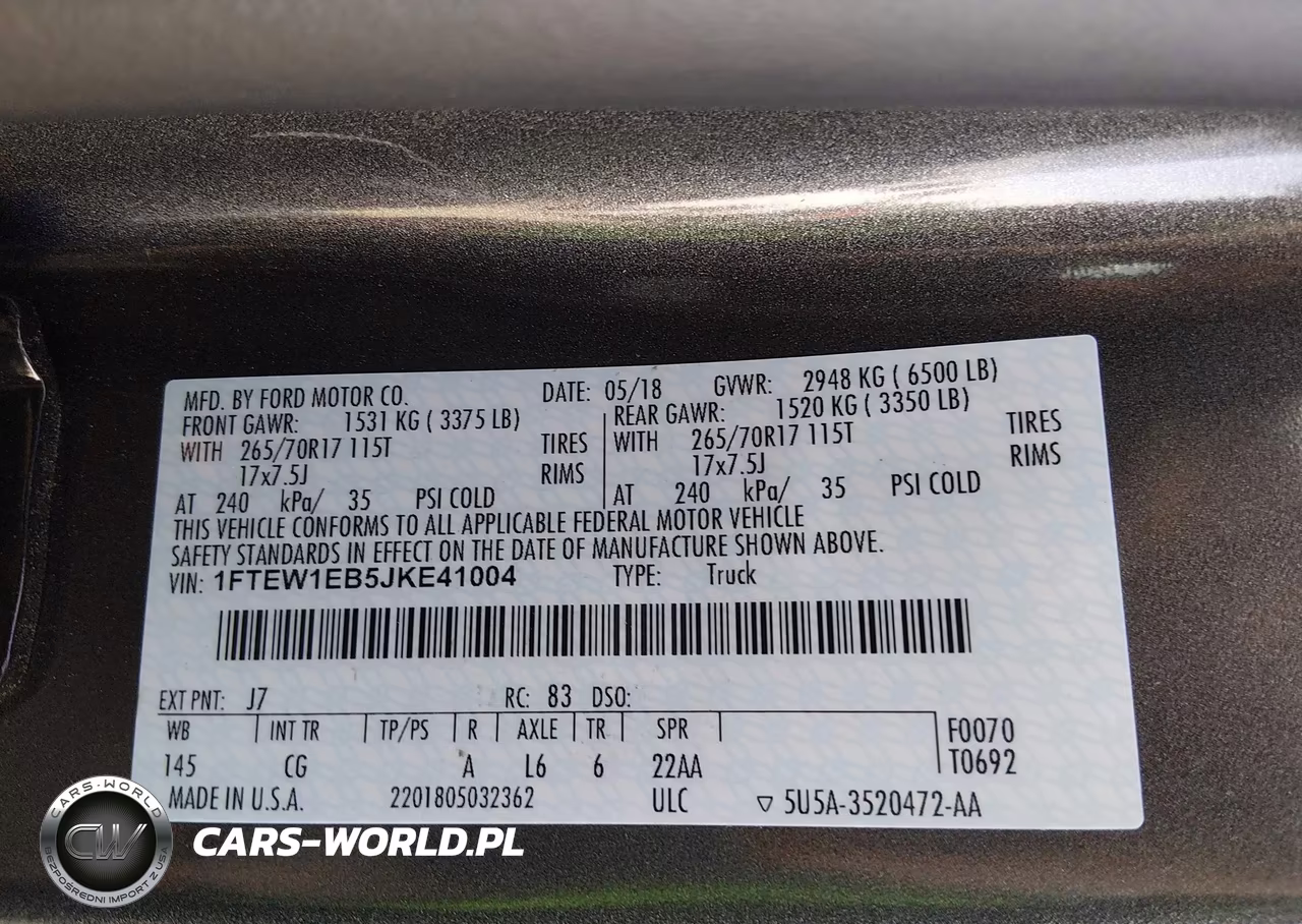 2018 Ford F-150 Xl VIN:1FTEW1EB5JKE41004 - 9