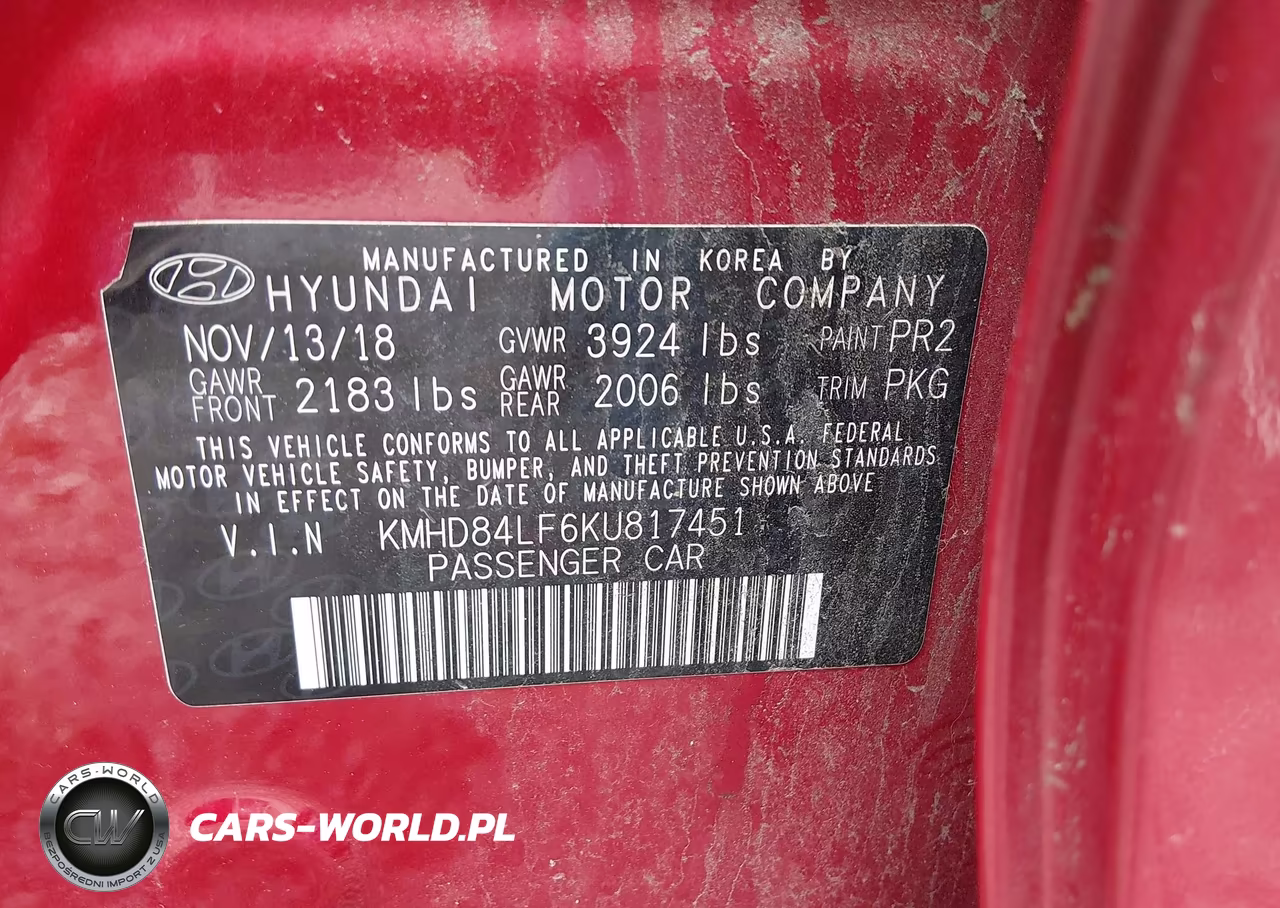 2019 Hyundai Elantra Sel VIN:KMHD84LF6KU817451 - 9