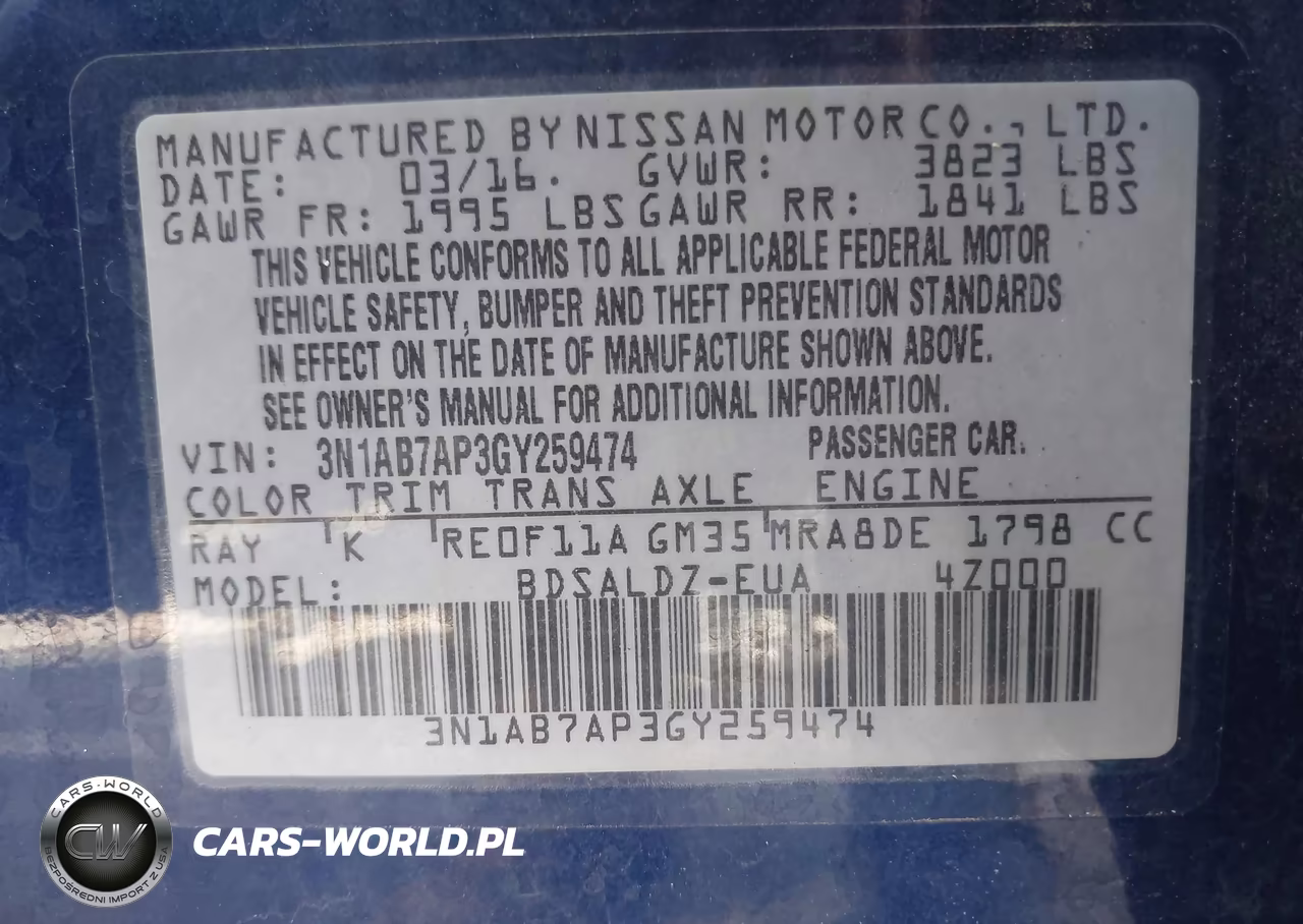 2016 Nissan Sentra Sv VIN:3N1AB7AP3GY259474 - 9