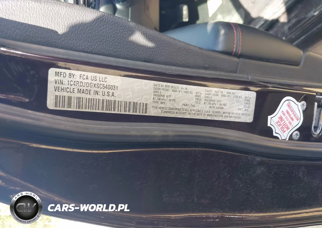 2025 Dodge Durango Gt Plus Awd VIN:1C4RDJDGXSC540031 - 9
