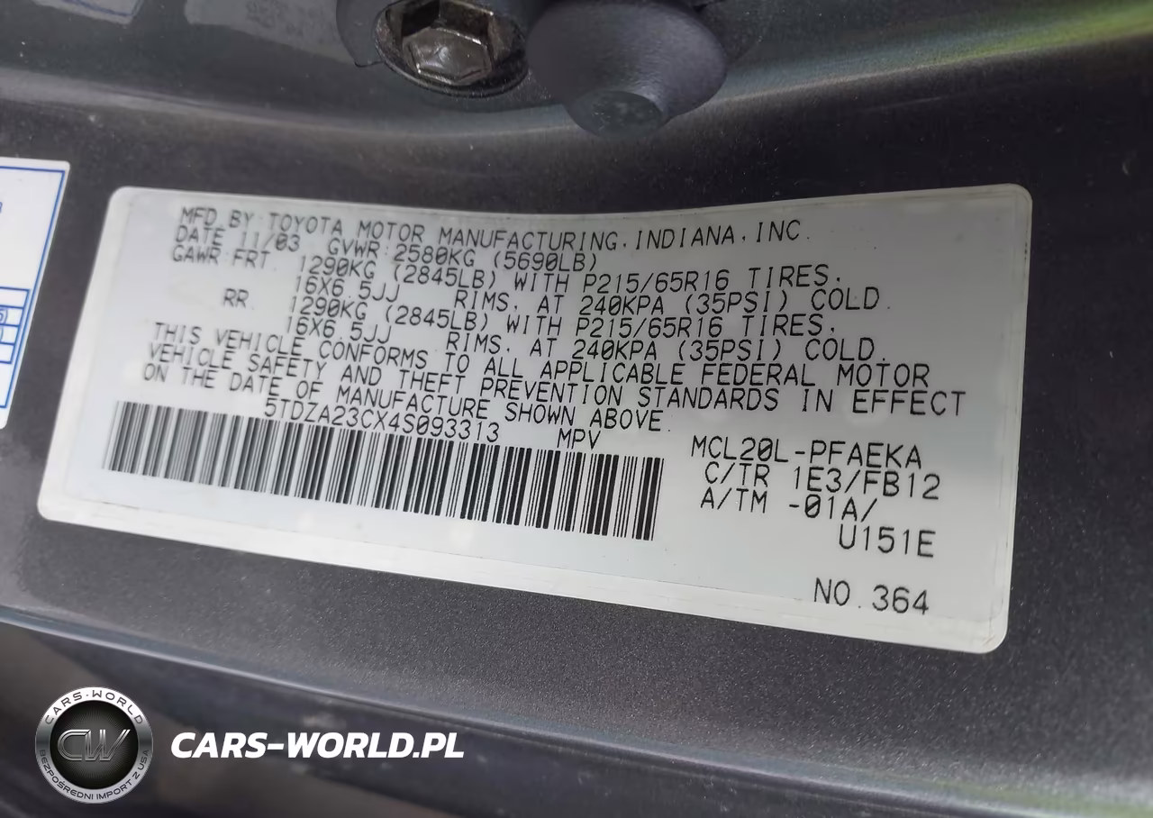 2004 Toyota Sienna Le VIN:5TDZA23CX4S093313 - 9