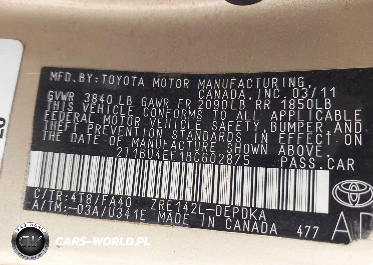 2011 Toyota Corolla VIN:2T1BU4EE1BC602875 - 9