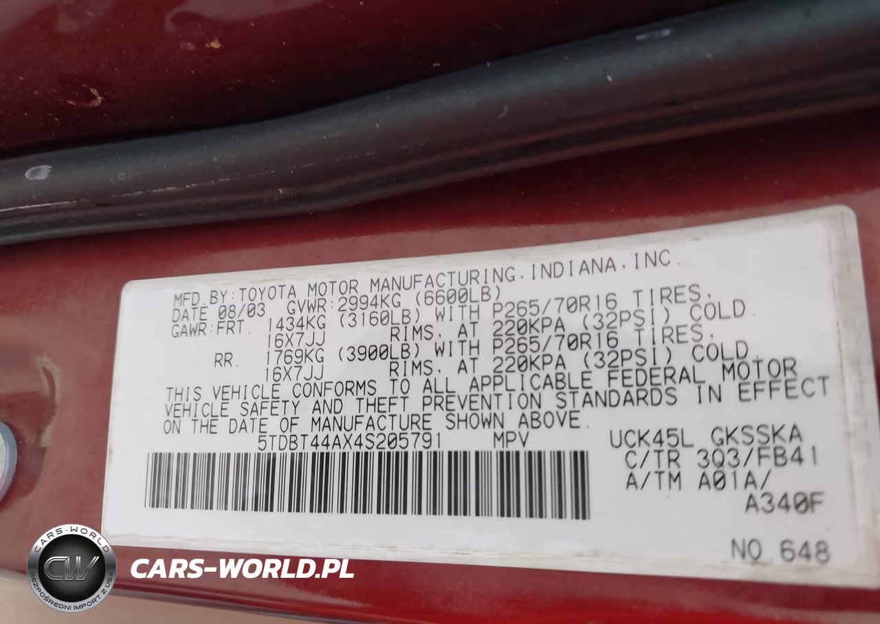 2004 Toyota Sequoia Sr5 V8 VIN:5TDBT44AX4S205791 - 9