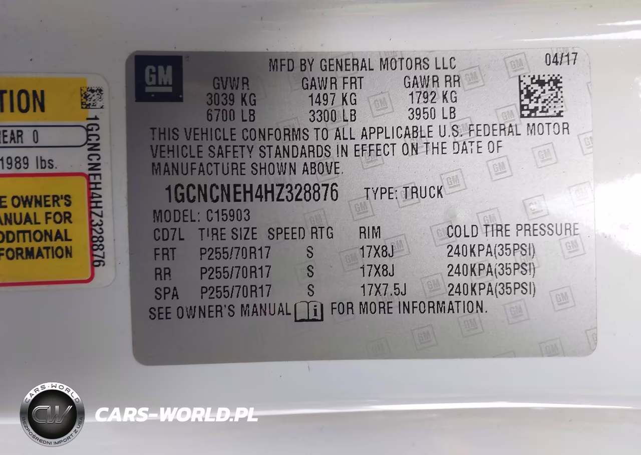 2017 Chevrolet Silverado 1500 Wt VIN:1GCNCNEH4HZ328876 - 9