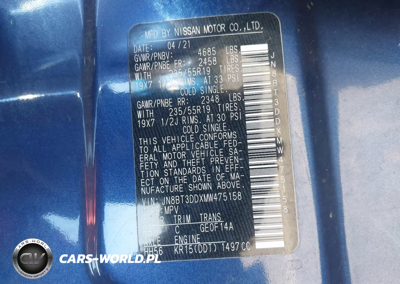 2021 Nissan Rogue VIN:JN8BT3DDXMW475158 - 9