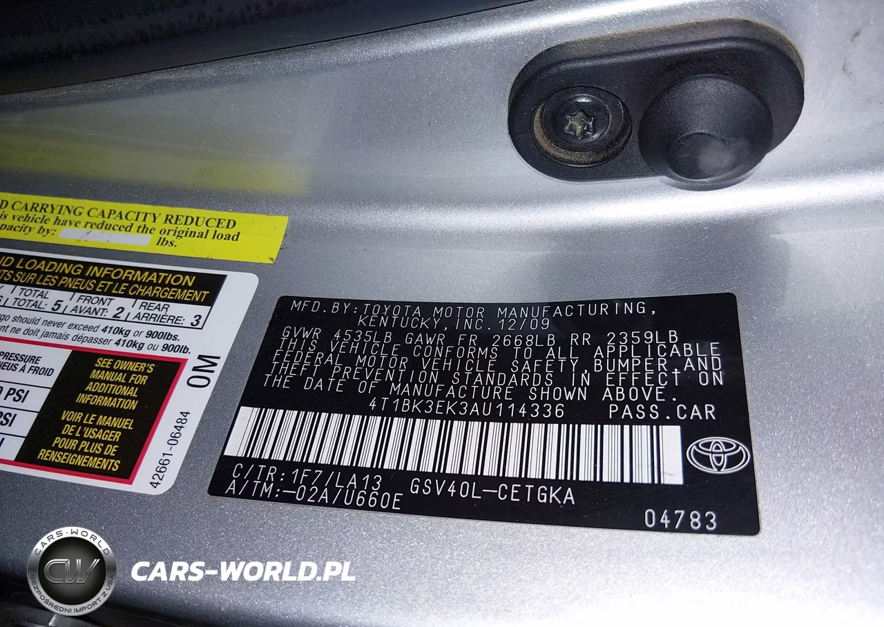 2010 Toyota Camry Xle V6 VIN:4T1BK3EK3AU114336 - 9
