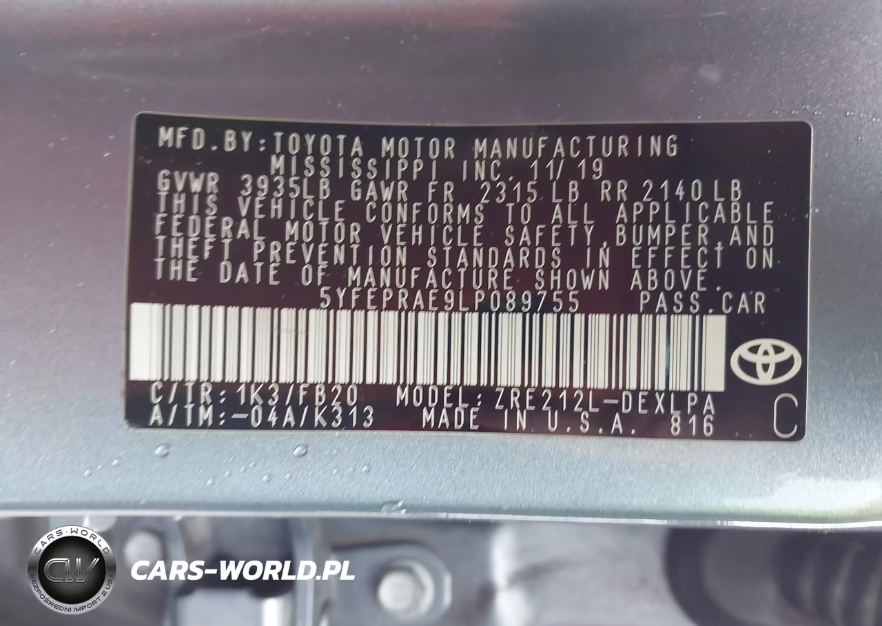 2020 Toyota Corolla Le VIN:5YFEPRAE9LP089755 - 9
