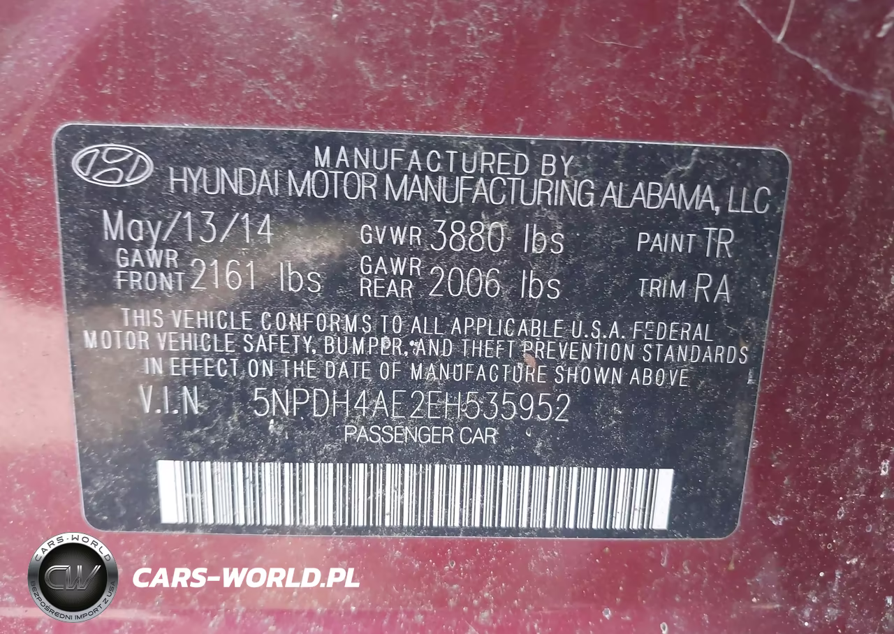 2014 Hyundai Elantra Se VIN:5NPDH4AE2EH535952 - 9